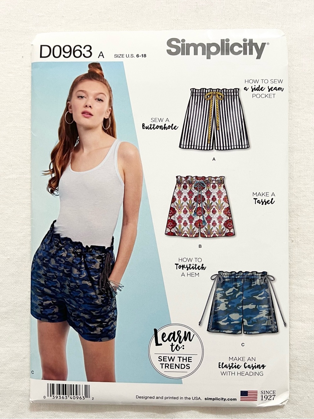 Simplicity D0963 8651 Women’s Pull-On Shorts Pattern Size 6-18 Uncut